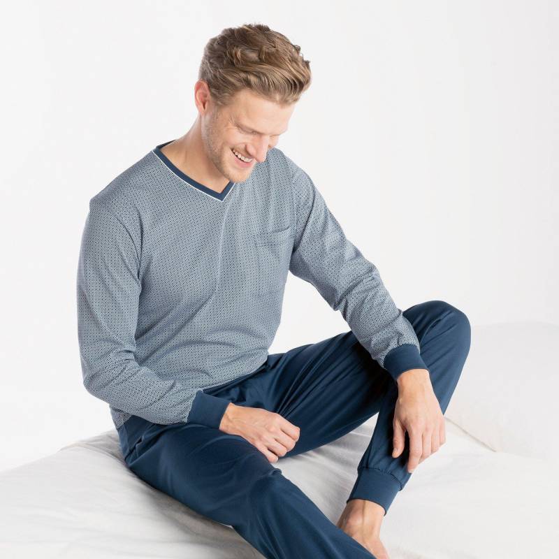 Pyjama Herren Hellblau S von ISA bodywear