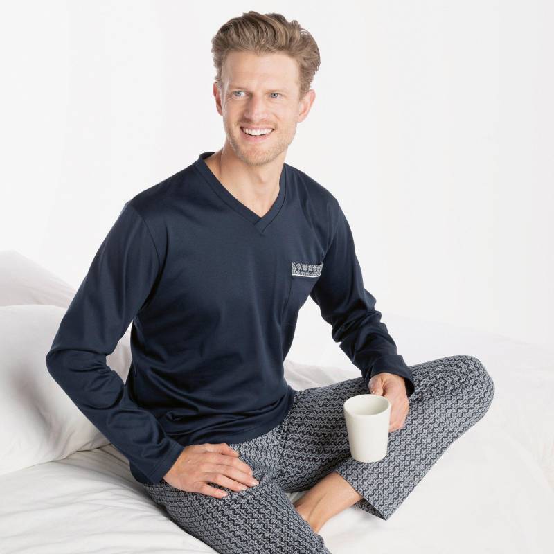 Pyjama Herren Marine  L von ISA bodywear