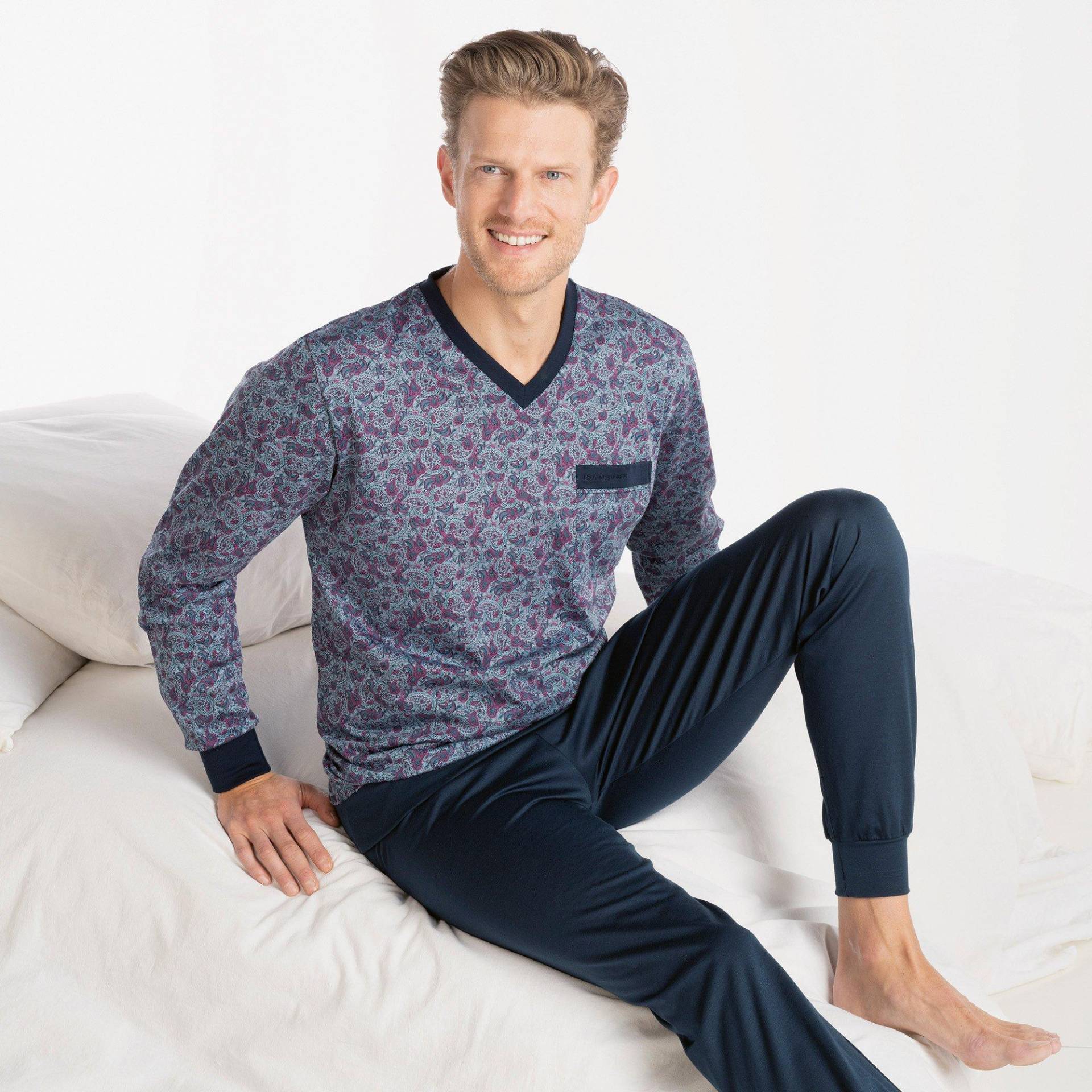 Pyjama Herren Marine  M von ISA bodywear