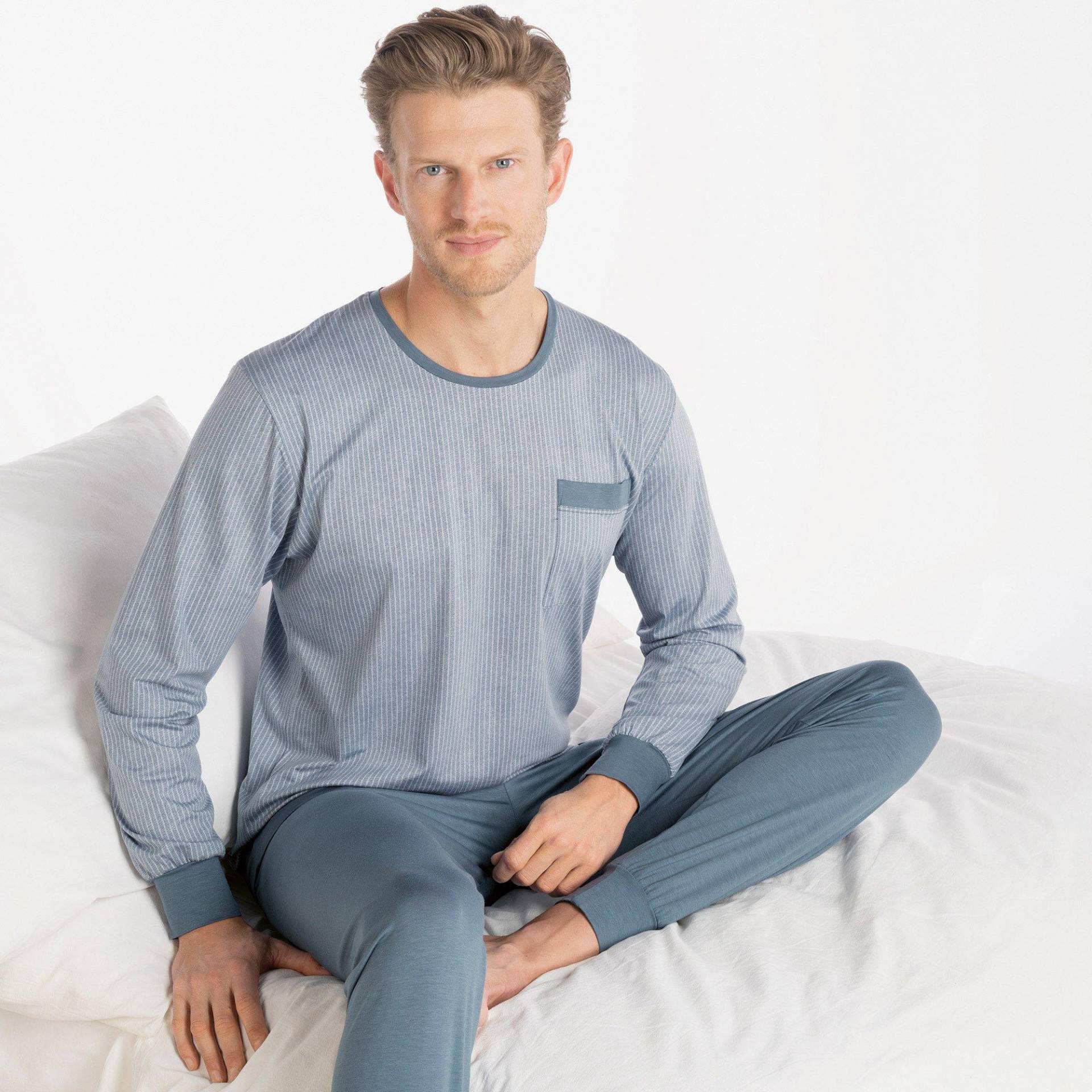 Pyjama Herren Petroleumblau L von ISA bodywear