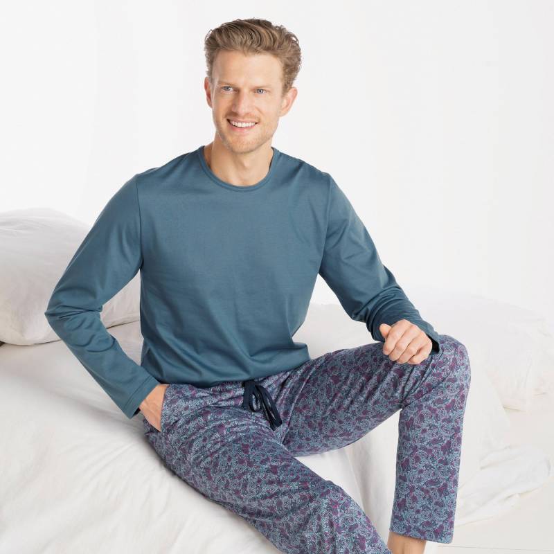 Pyjama Herren Petroleumblau L von ISA bodywear