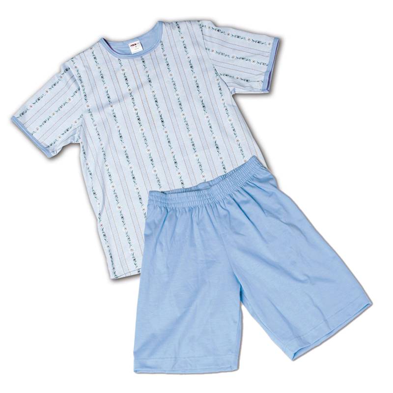 Pyjama Kurz, Rundhals Mädchen Stahlblau 164-176 von ISA bodywear