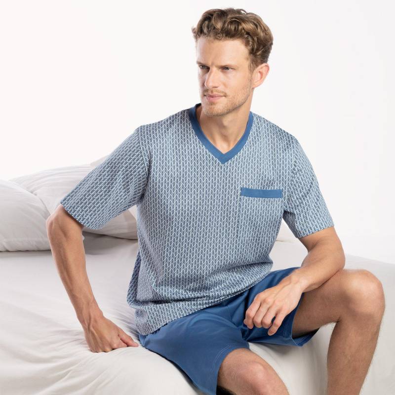 Pyjama Set, Kurz Herren Saphirblau M von ISA bodywear