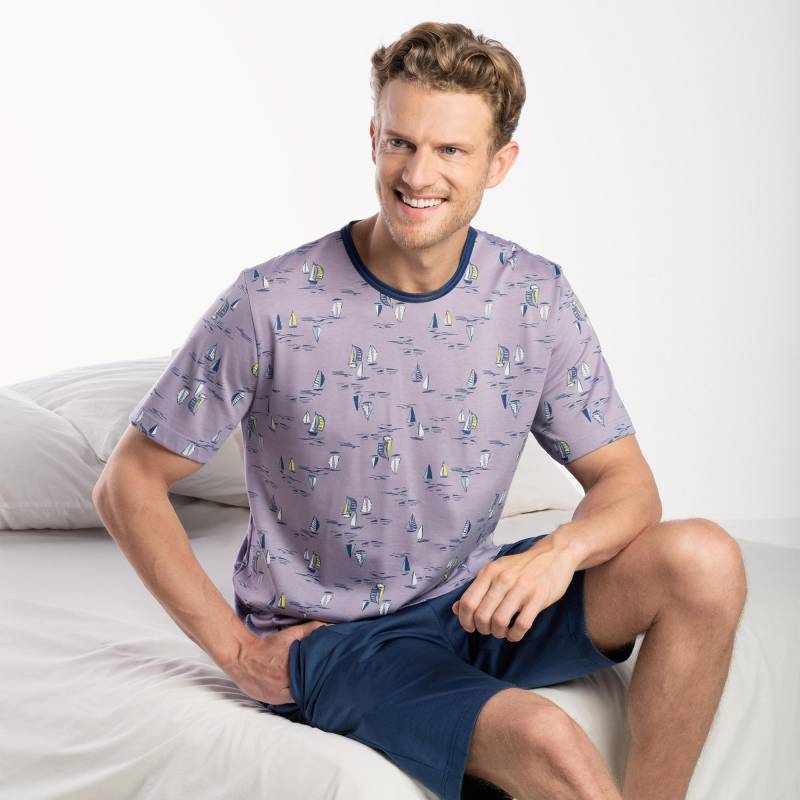 Pyjama Set, Kurz Herren Violett  S von ISA bodywear