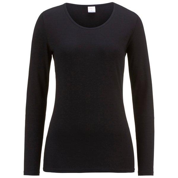 Shirt Langarm, Rundhals Damen Schwarz M von ISA bodywear