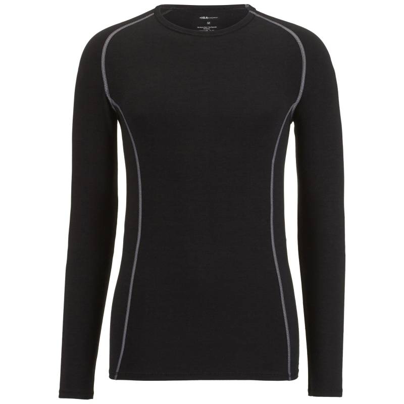 Shirt Langarm, Rundhals Herren Schwarz S von ISA bodywear