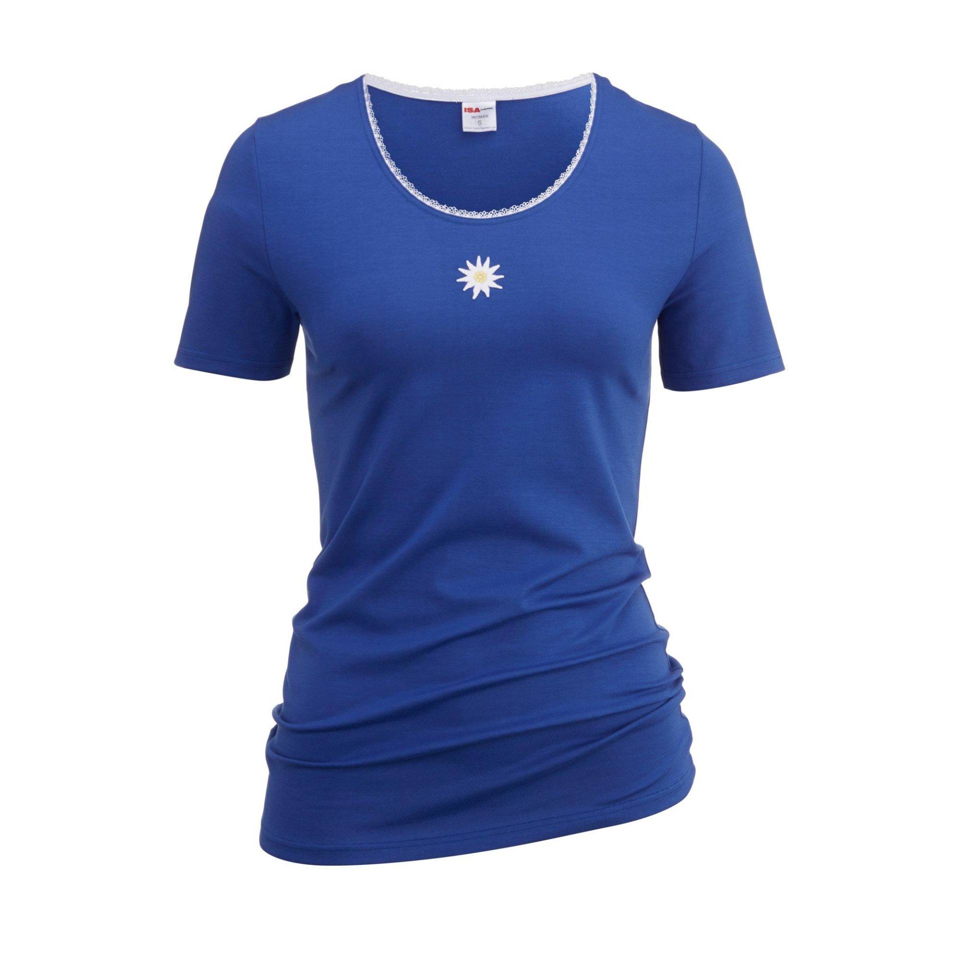 Shirt Ka Rundhals Damen Blau L von ISA bodywear