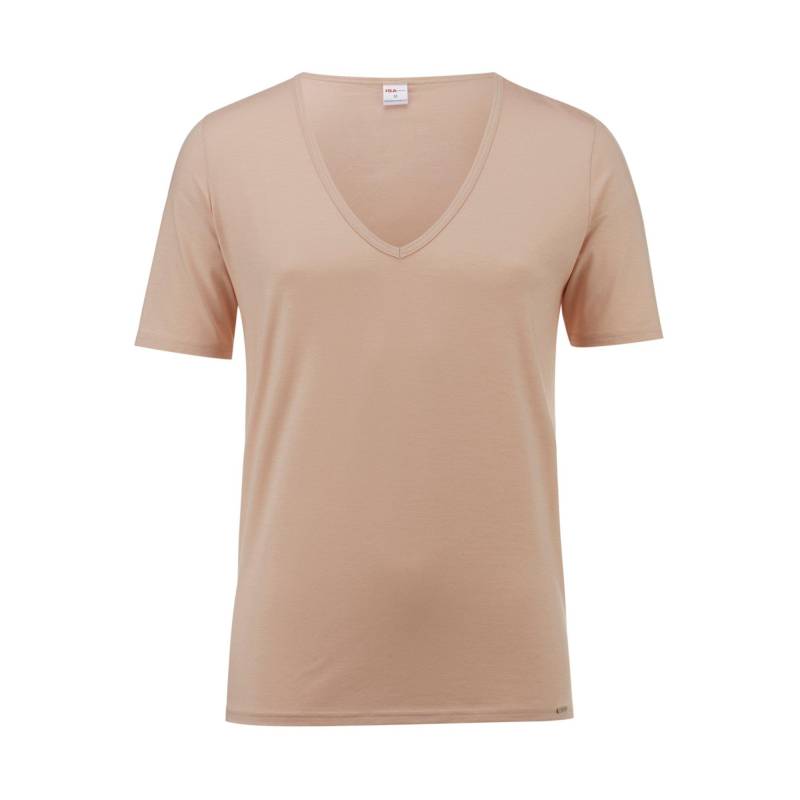 Shirt Kurzarm, Va Herren Beige  L von ISA bodywear