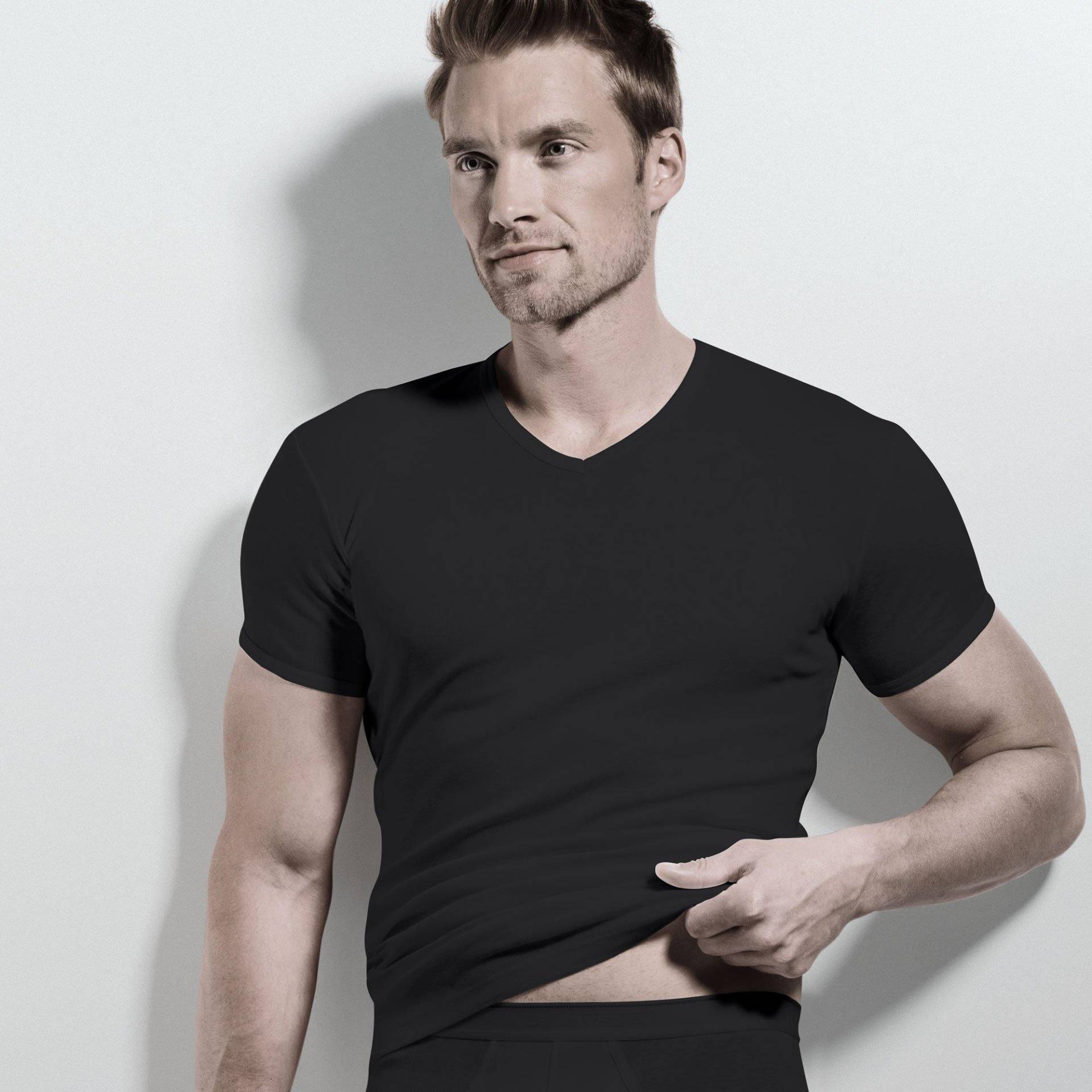 T-shirt, Body Fit, Kurzarm Herren Black XXL von ISA bodywear