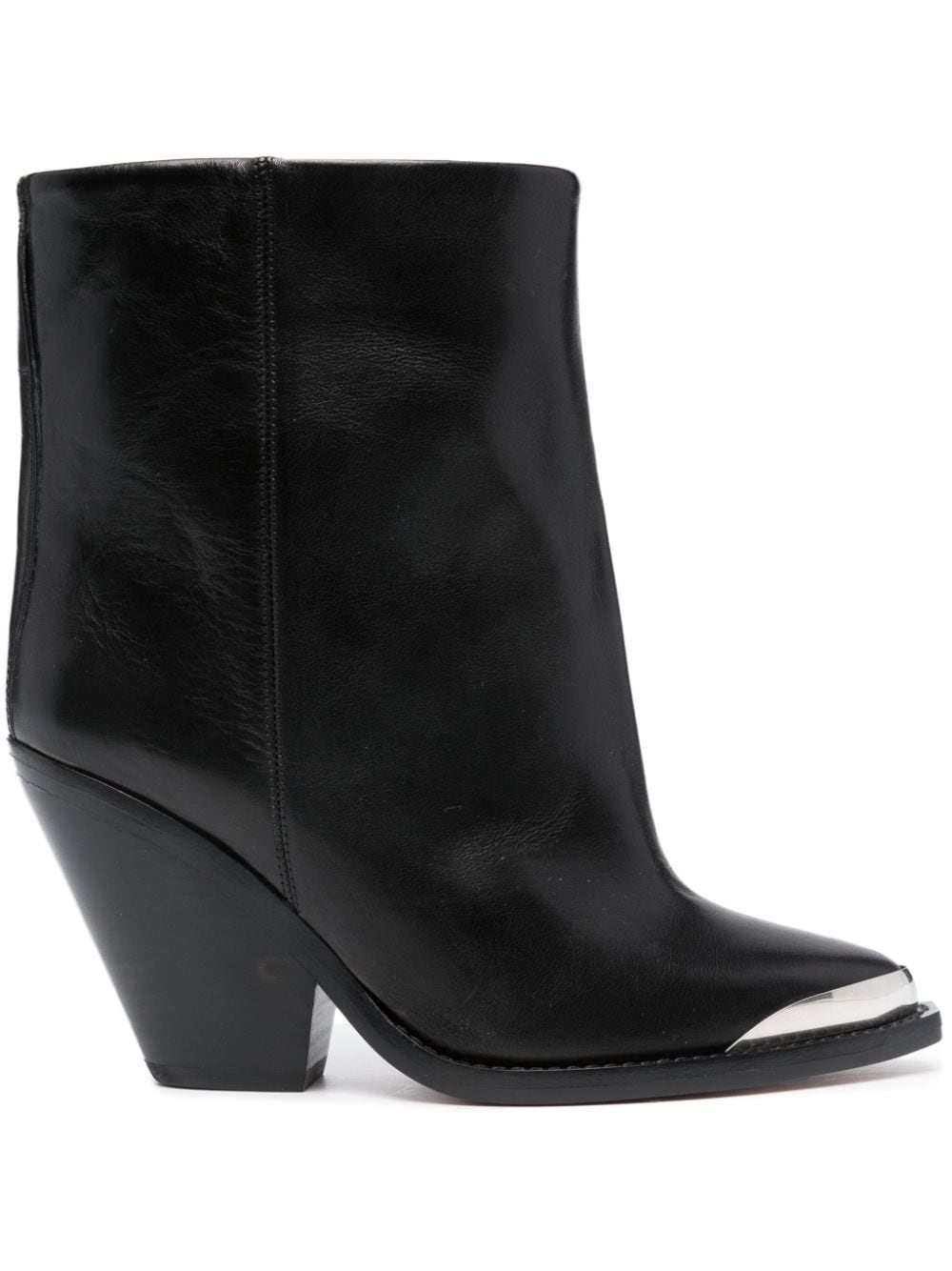 ISABEL MARANT 95mm leather boots - Black von ISABEL MARANT