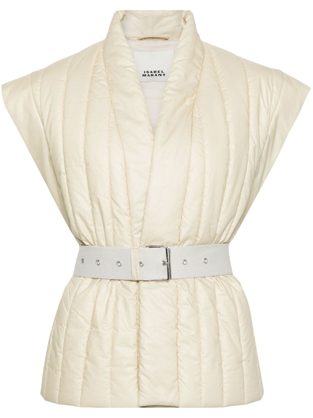 ISABEL MARANT Ajali belted quilted gilet - Neutrals von ISABEL MARANT