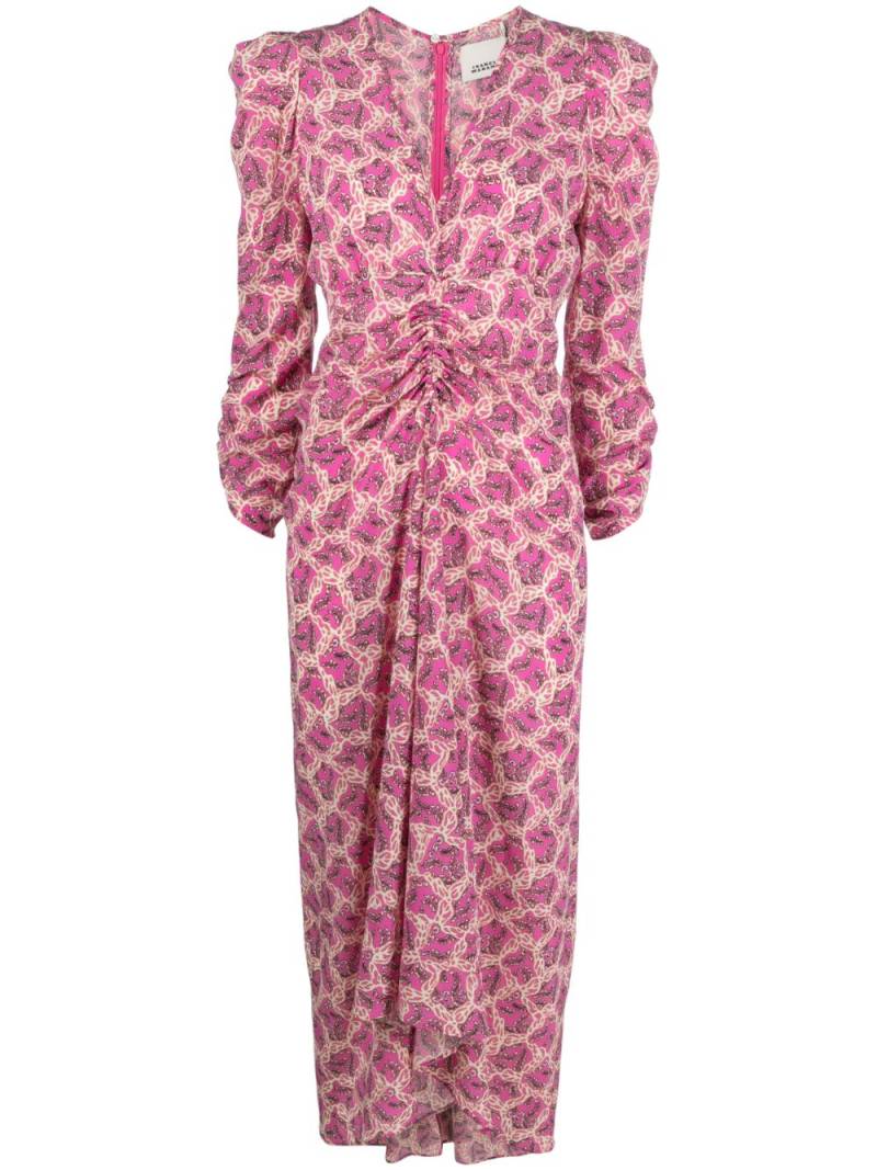 ISABEL MARANT Albini printed silk midi dress - Pink von ISABEL MARANT