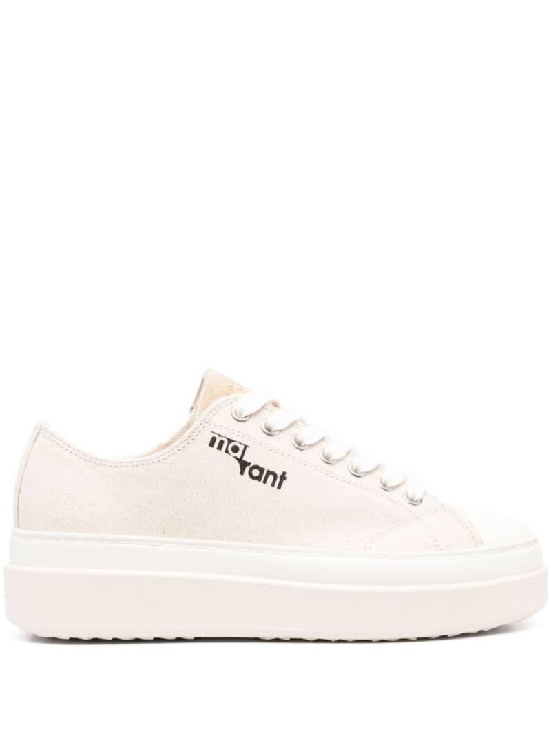 ISABEL MARANT Austen logo-print flatform sneakers - Neutrals von ISABEL MARANT