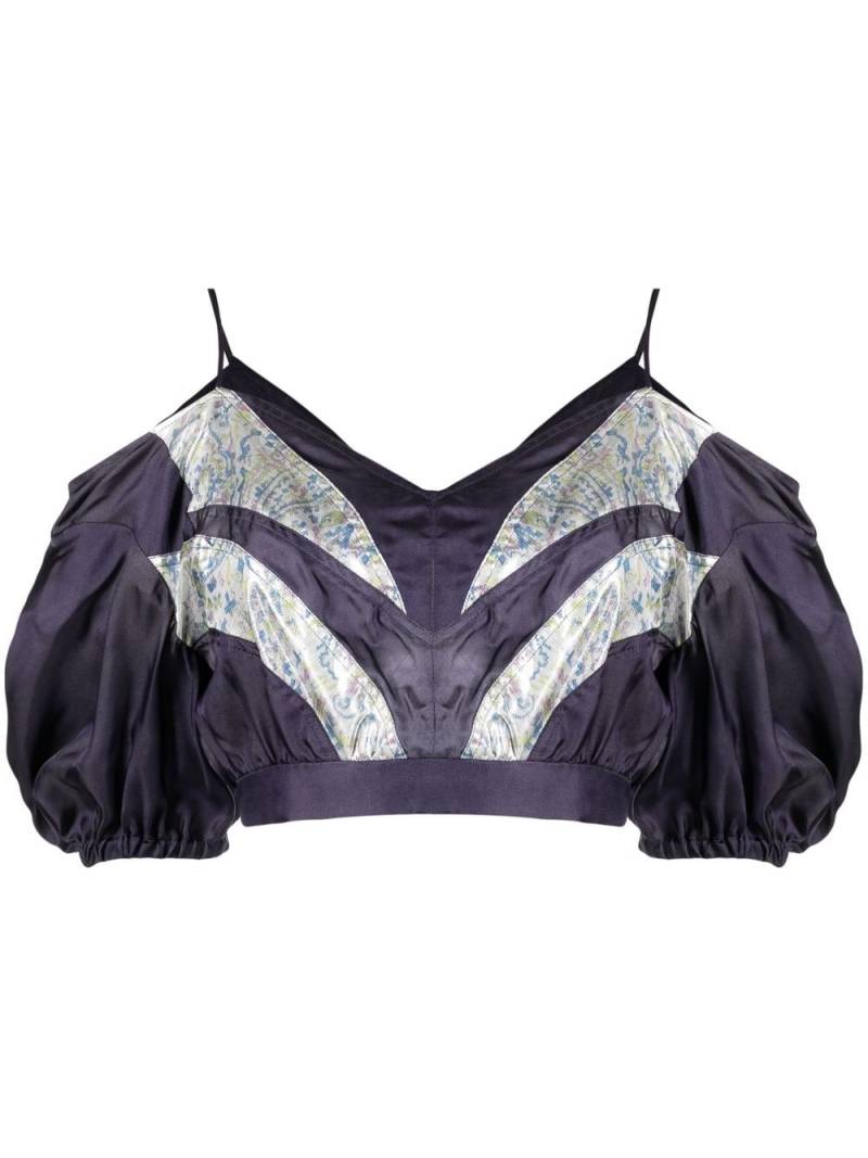 ISABEL MARANT Berit silk crop-top - Purple von ISABEL MARANT