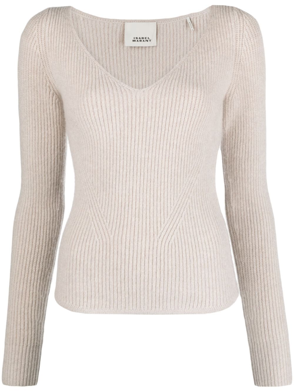 ISABEL MARANT Bricelia ribbed V-neck jumper - Neutrals von ISABEL MARANT