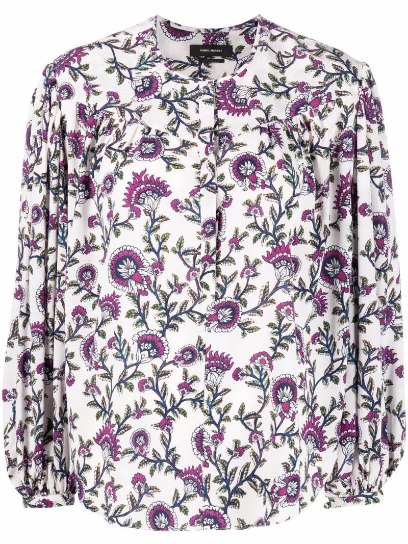 ISABEL MARANT Brunille floral-print blouse - White von ISABEL MARANT