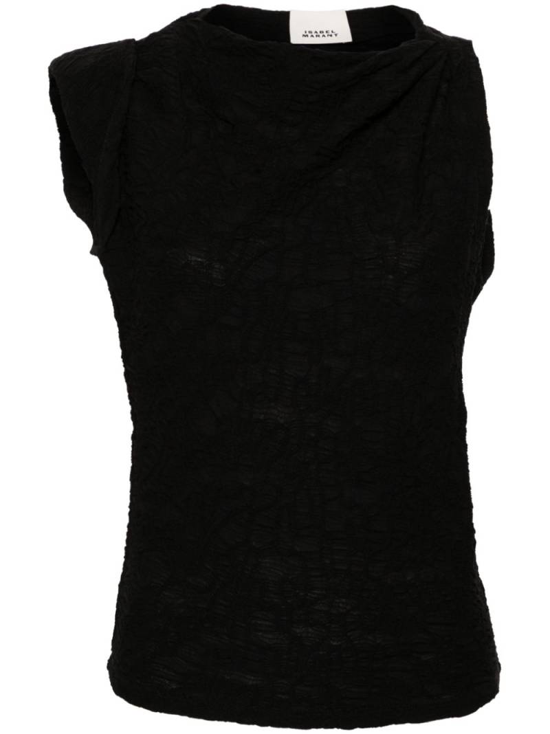 ISABEL MARANT Fabiena cloqué-effect top - Black von ISABEL MARANT