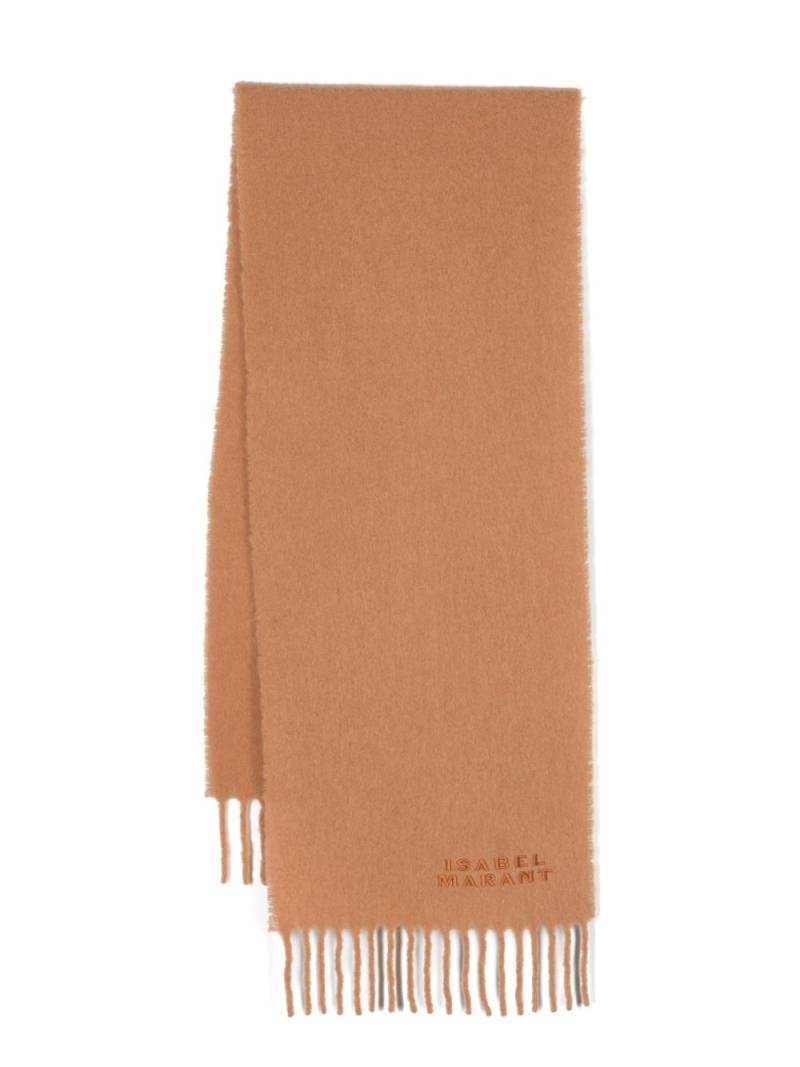 ISABEL MARANT Firny embroidered-logo scarf - Brown von ISABEL MARANT