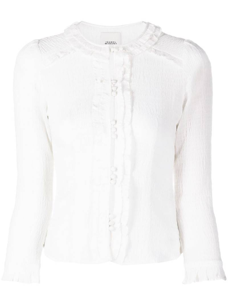 ISABEL MARANT Georgia ruffled semi-sheer blouse - White von ISABEL MARANT