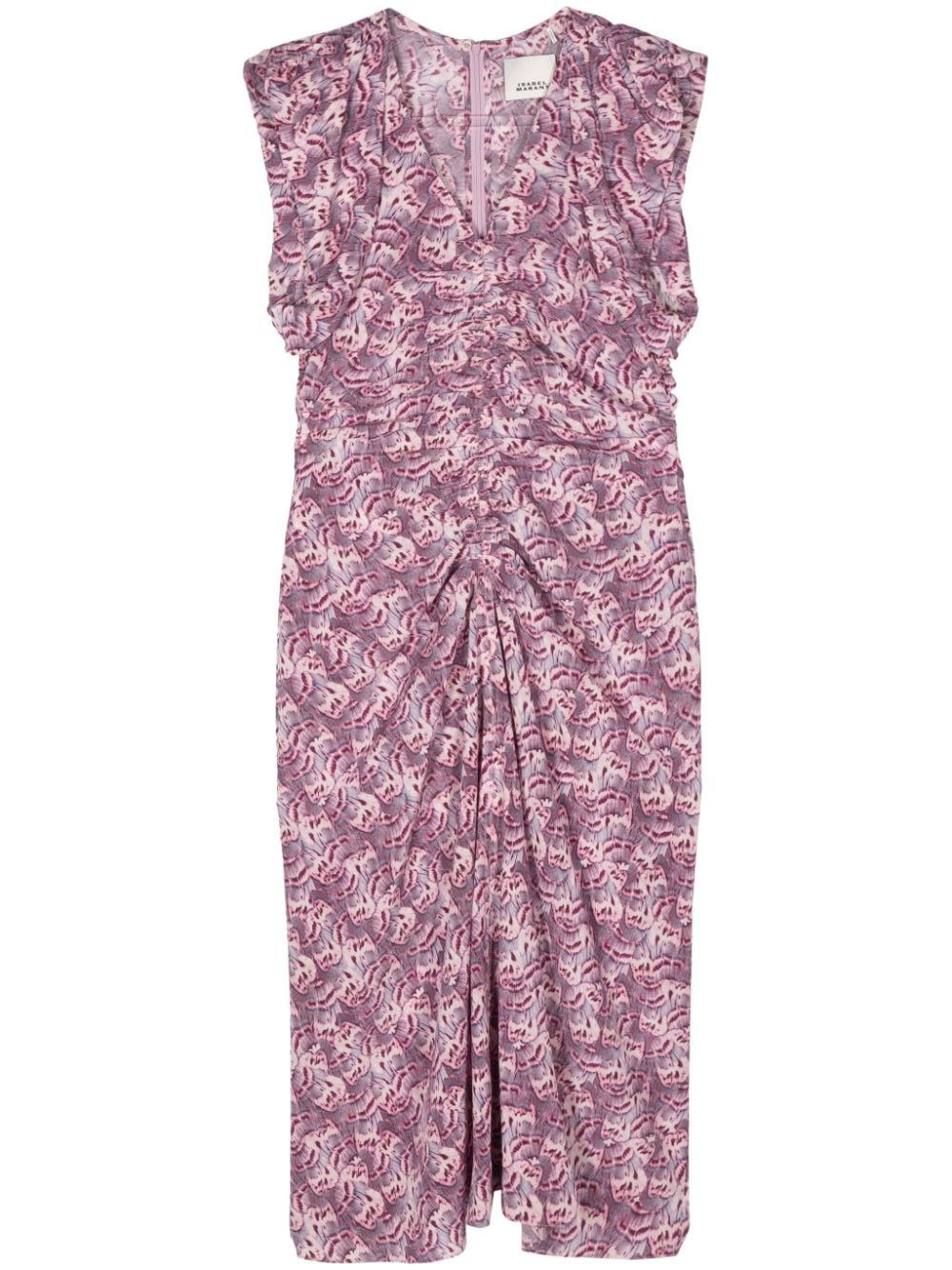 ISABEL MARANT Gilya geometric-print midi dress - Purple von ISABEL MARANT