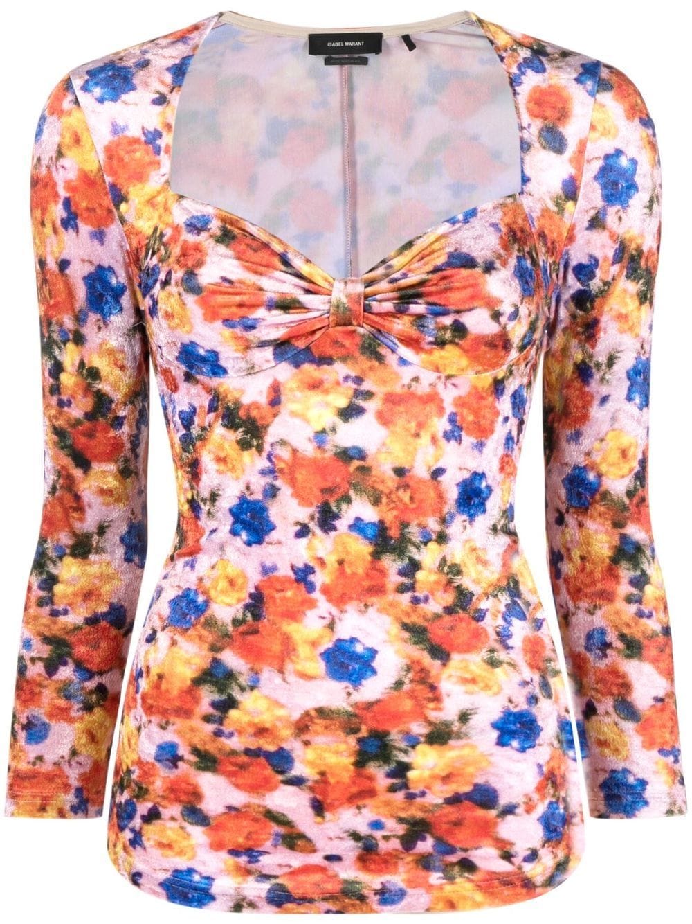 ISABEL MARANT Gubaia floral-printed velvet top - Orange von ISABEL MARANT