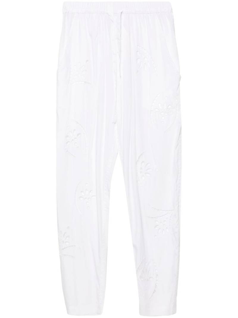 ISABEL MARANT Hectorina broderie-anglais trousers - White von ISABEL MARANT