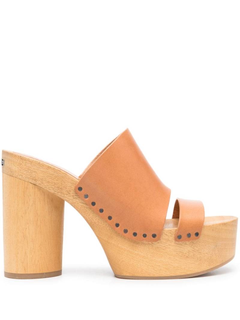 ISABEL MARANT Hyun 120mm leather mules - Brown von ISABEL MARANT