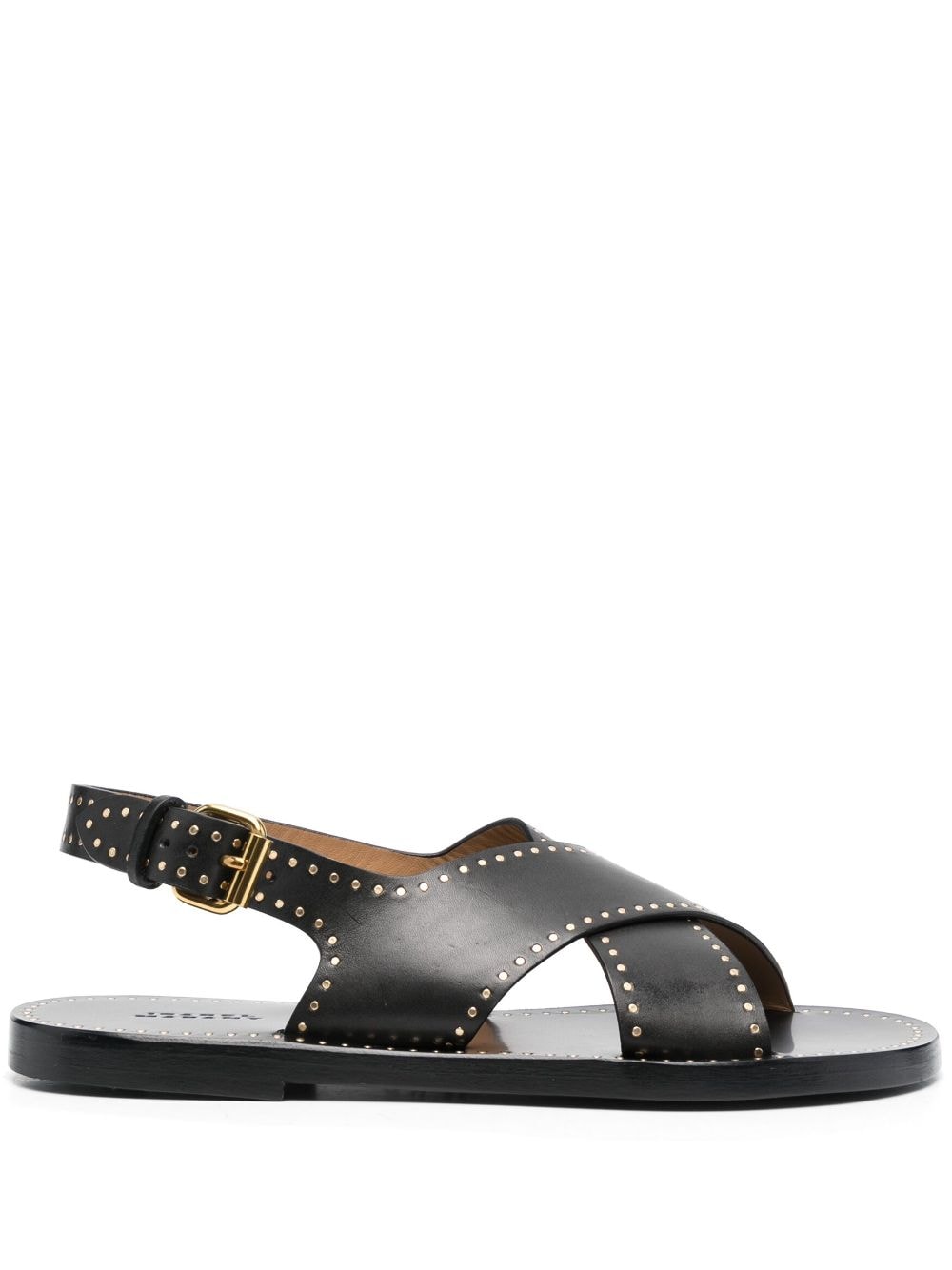 ISABEL MARANT Jane studded crossover-strap leather sandals - Black von ISABEL MARANT