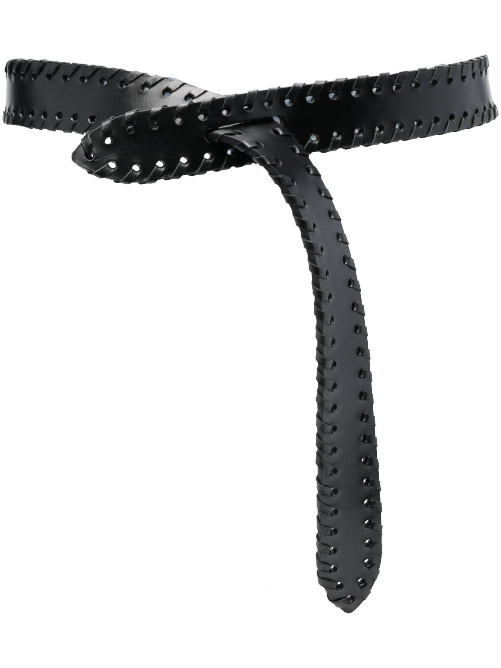 ISABEL MARANT Lecce whipstitch-trim leather belt - Black von ISABEL MARANT