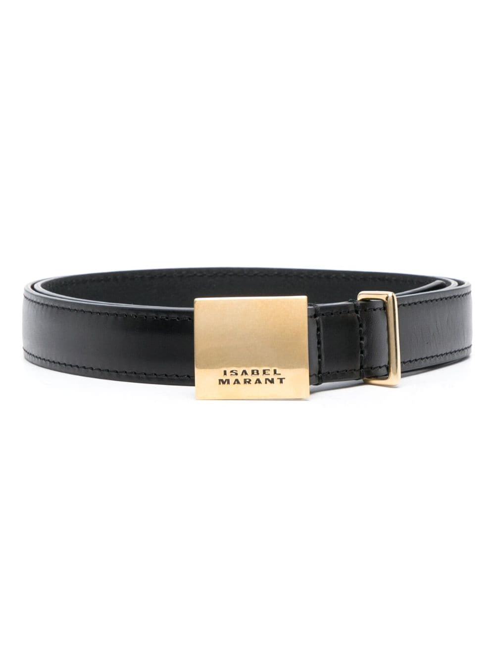 ISABEL MARANT Lowell engraved-buckle leather belt - Black von ISABEL MARANT