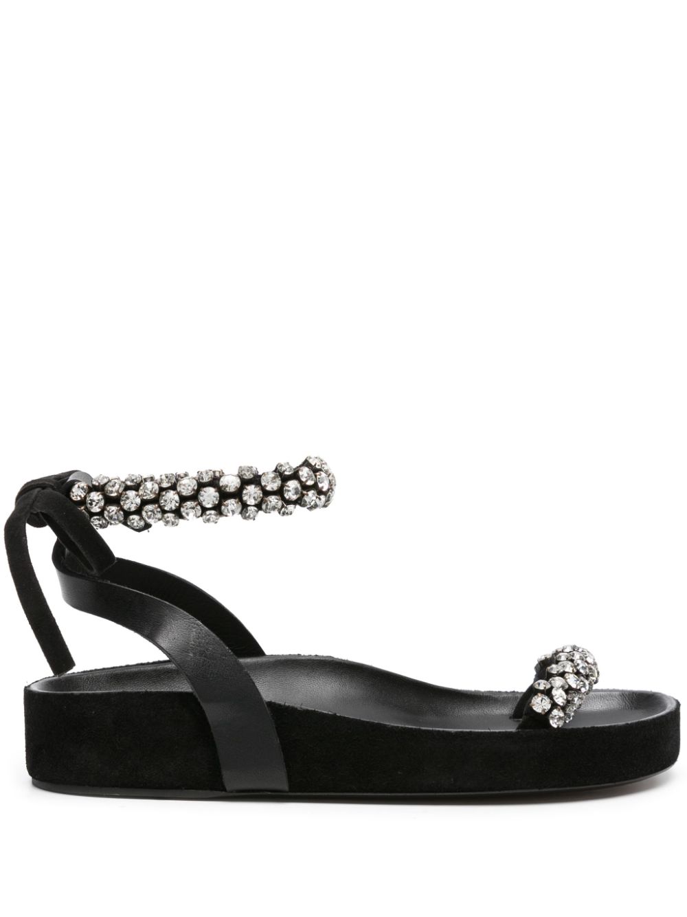 ISABEL MARANT Mellan crystal-embellished suede sandals - Black von ISABEL MARANT