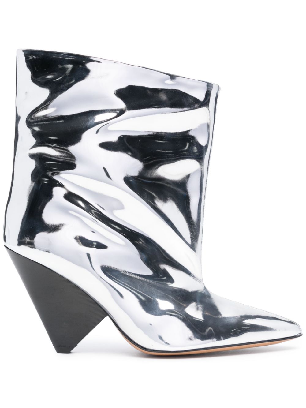 ISABEL MARANT Miyako 90mm leather boots - Silver von ISABEL MARANT