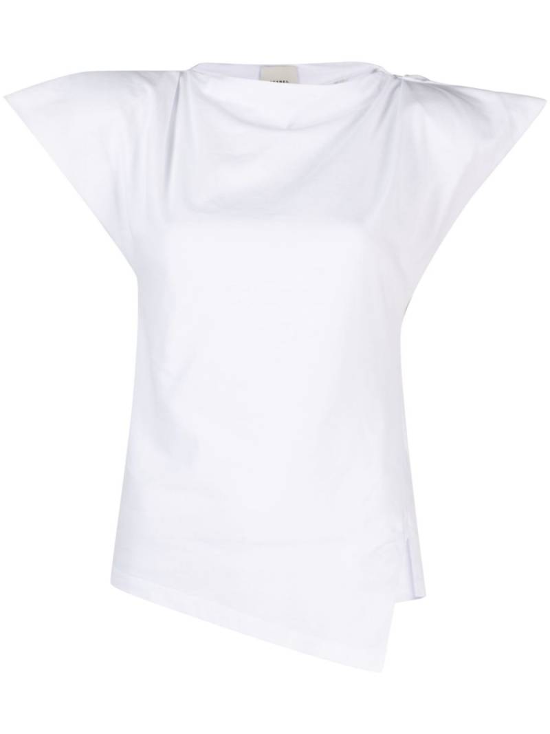 ISABEL MARANT Sebani padded asymmetric T-shirt - White von ISABEL MARANT