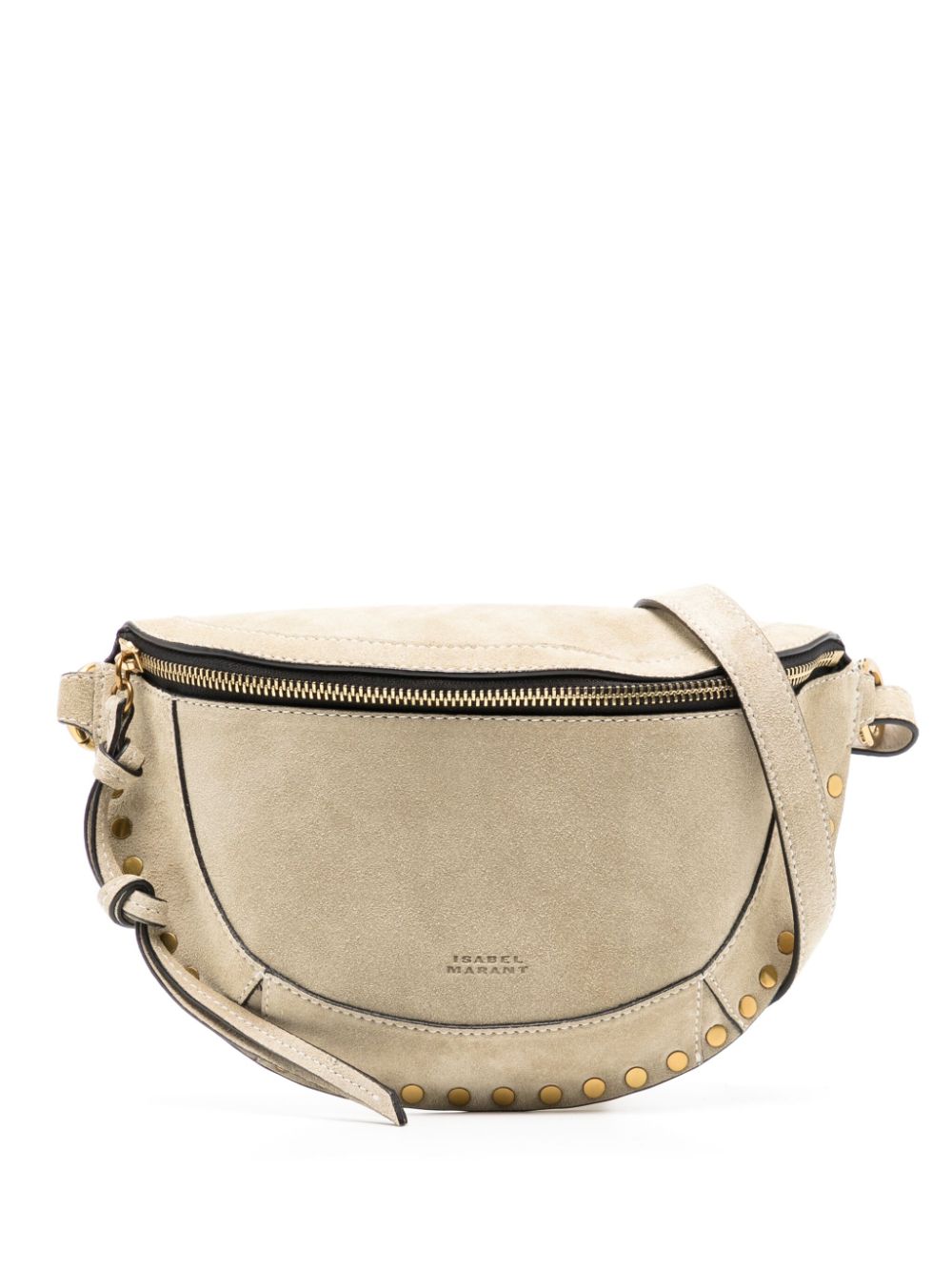 ISABEL MARANT Skano stud-embellished suede crossbody bag - Neutrals von ISABEL MARANT