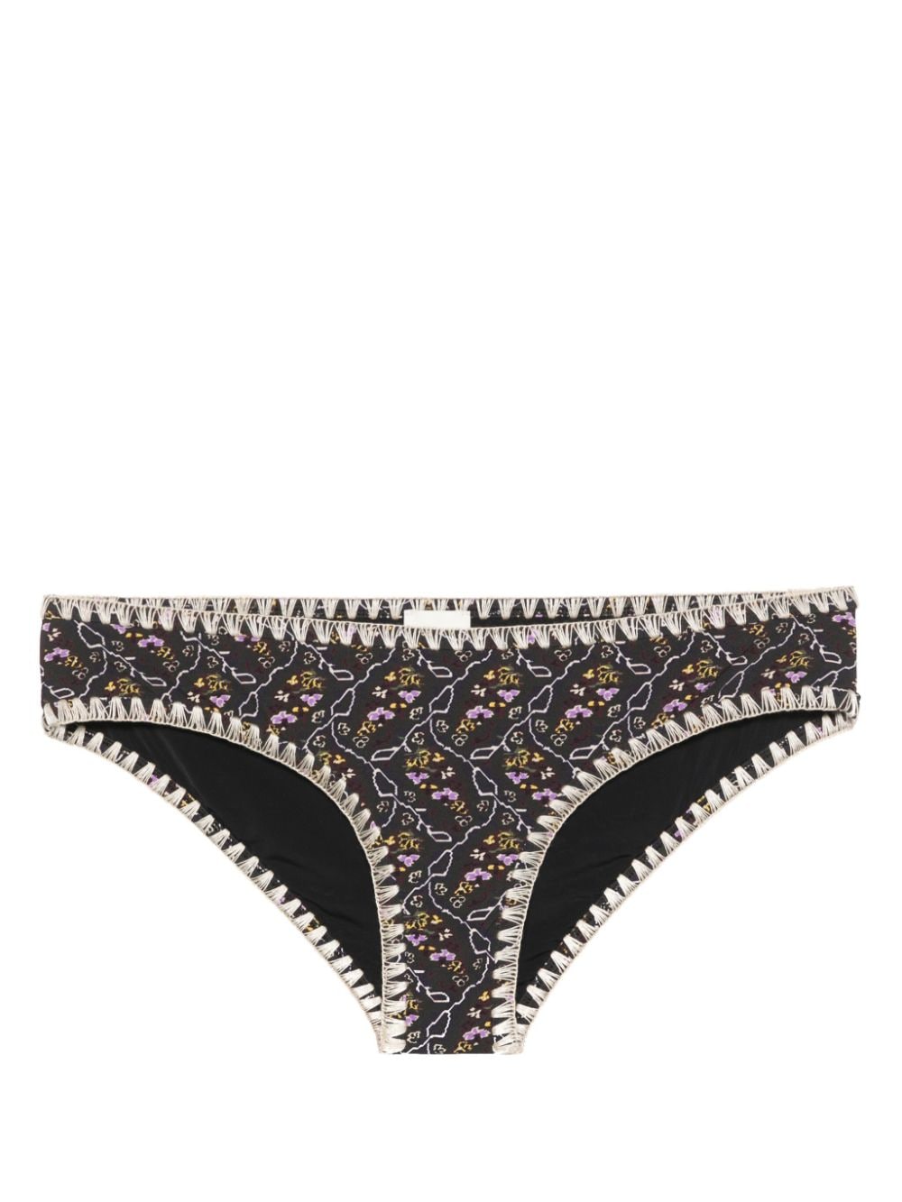 ISABEL MARANT Sonny floral-print bikini bottoms - Black von ISABEL MARANT