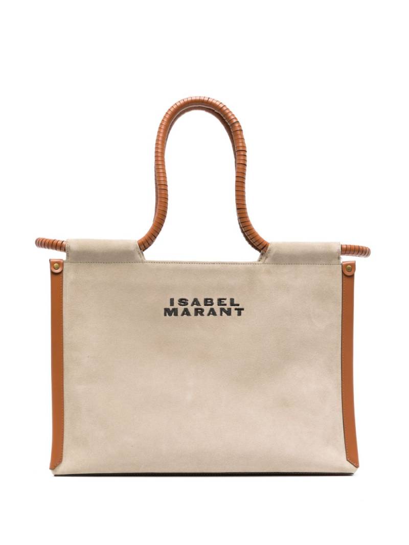 ISABEL MARANT Toledo logo-embroidered tote bag - Neutrals von ISABEL MARANT