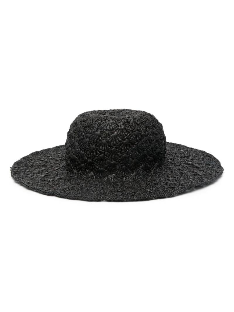 ISABEL MARANT Tulum woven raffia sun hat - Black von ISABEL MARANT