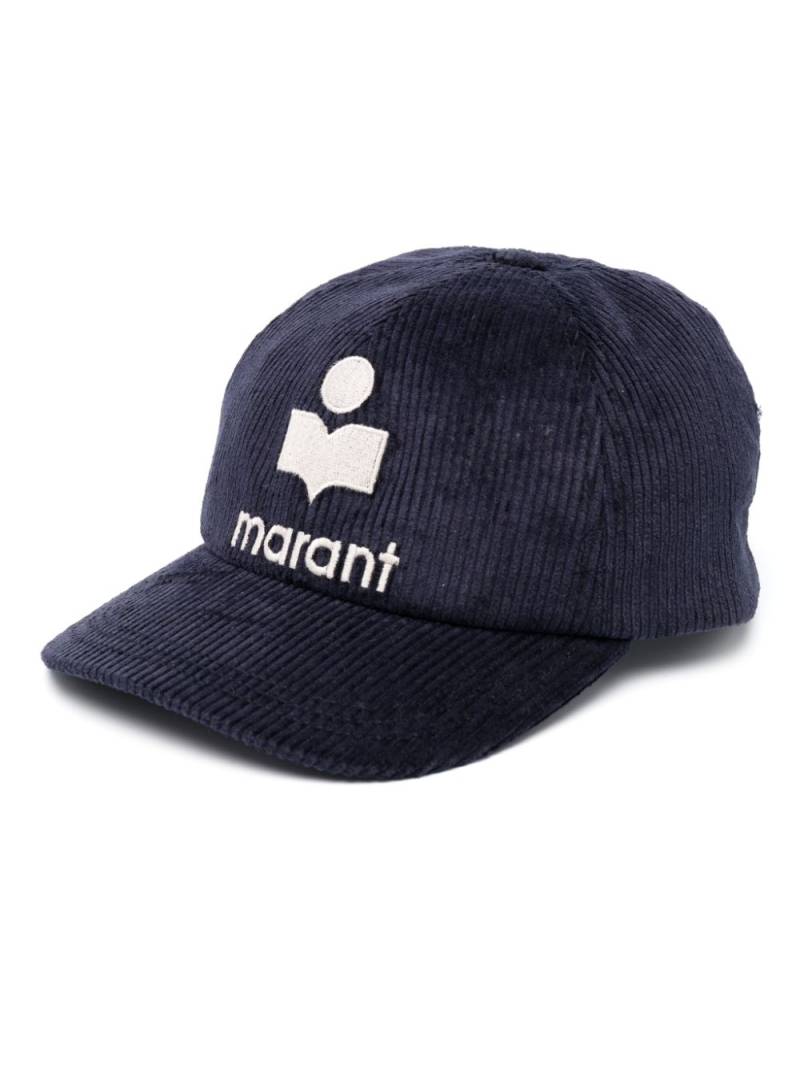 ISABEL MARANT Tyron logo-embroidered corduroy cap - Blue von ISABEL MARANT