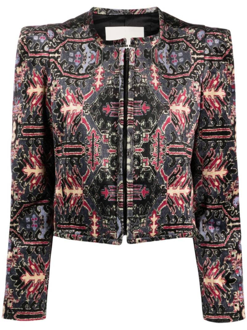 ISABEL MARANT Valian graphic-print cropped jacket - Black von ISABEL MARANT