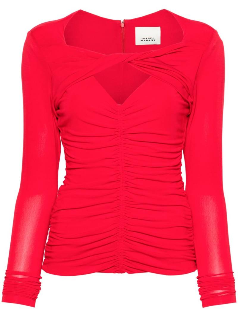 ISABEL MARANT Vandalia ruched blouse - Red von ISABEL MARANT