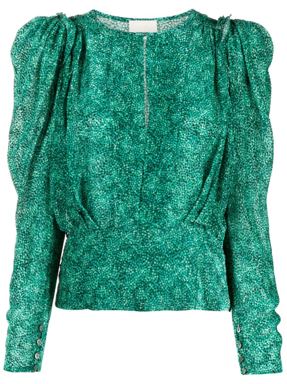 ISABEL MARANT Zarga printed-velvet blouse - Green von ISABEL MARANT