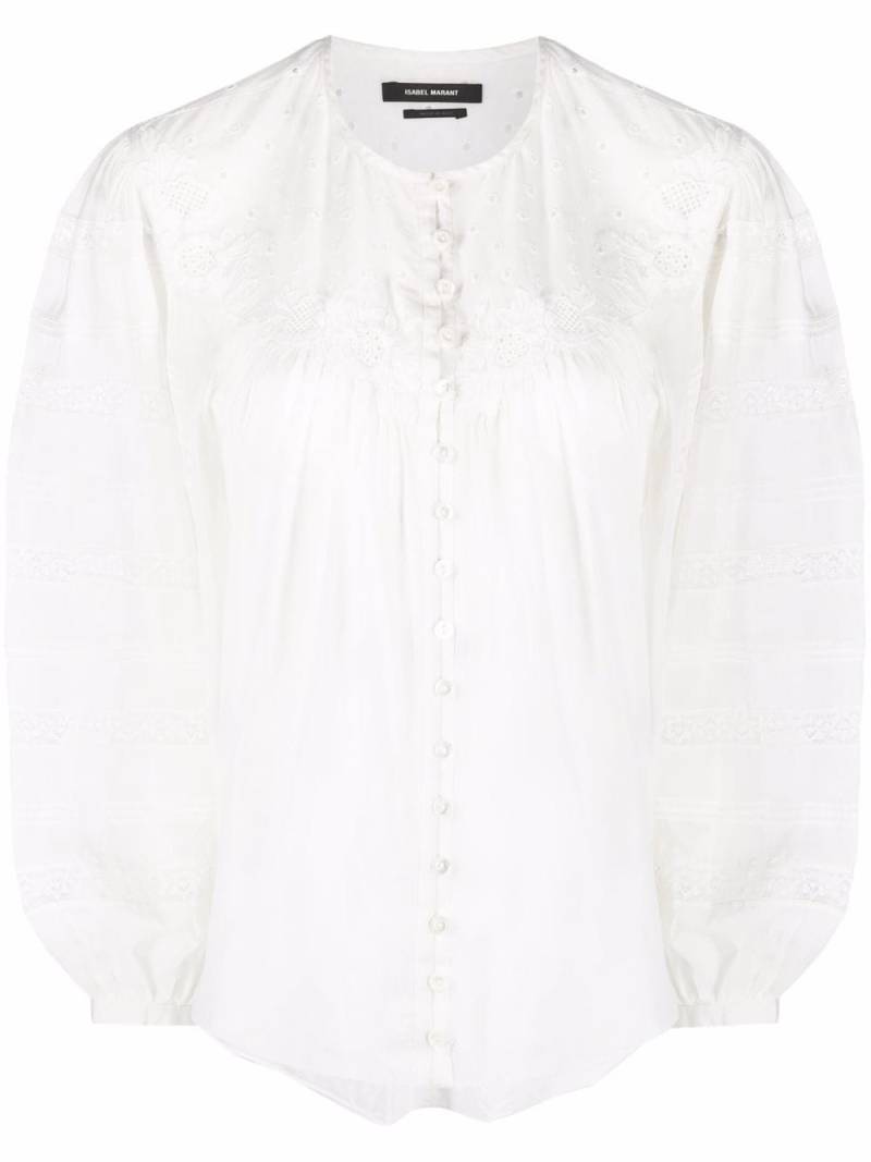 ISABEL MARANT band-collar long-sleeve blouse - White von ISABEL MARANT