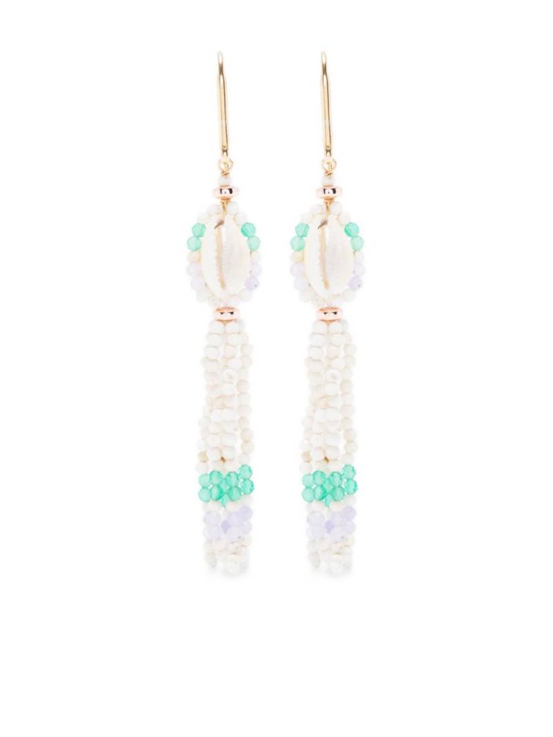 ISABEL MARANT beaded-trim shell earrings - Neutrals von ISABEL MARANT