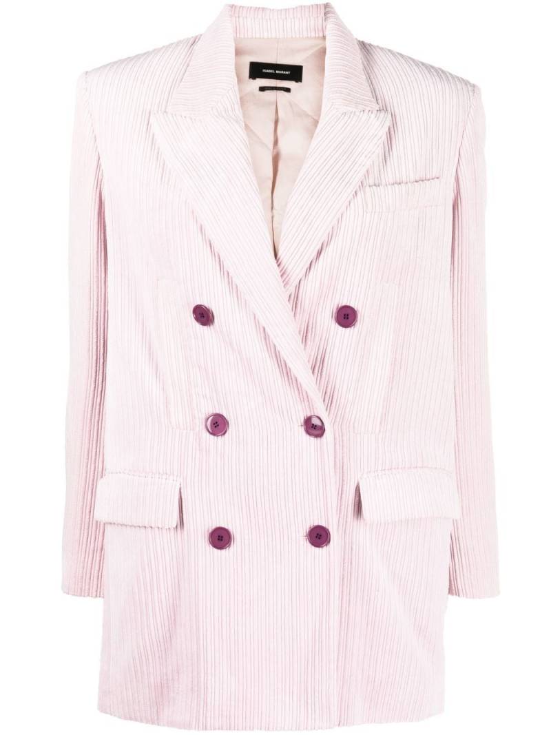 ISABEL MARANT corduroy double-breasted blazer - Pink von ISABEL MARANT