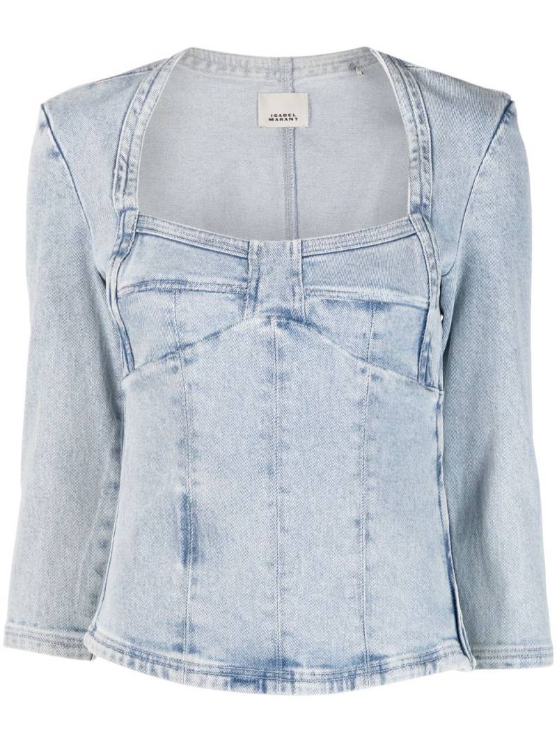 ISABEL MARANT corset-style denim top - Blue von ISABEL MARANT