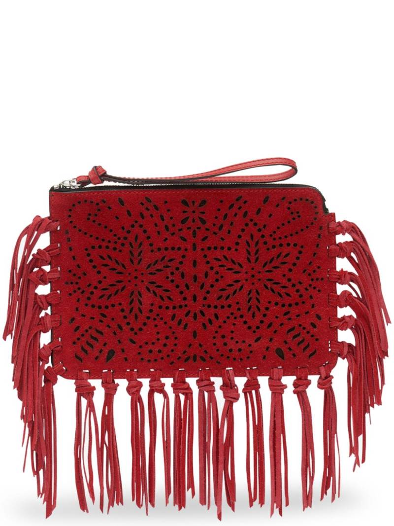 ISABEL MARANT Flat fringed clutch bag - Red von ISABEL MARANT