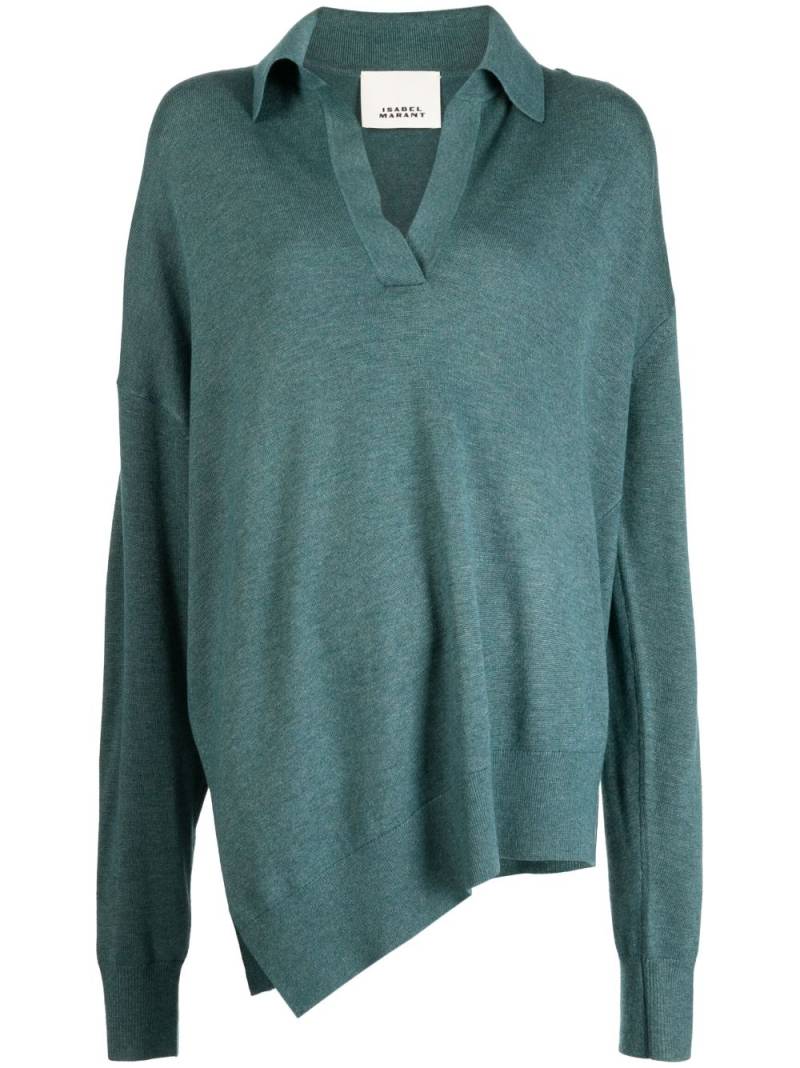 ISABEL MARANT fine-knit asymmetric jumper - Blue von ISABEL MARANT