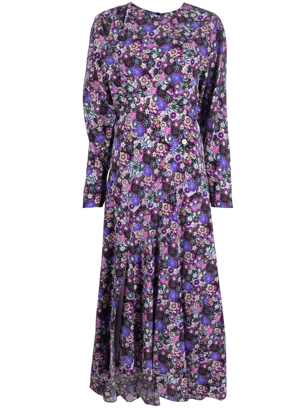 ISABEL MARANT floral-print long-sleeve maxi dress - Purple von ISABEL MARANT