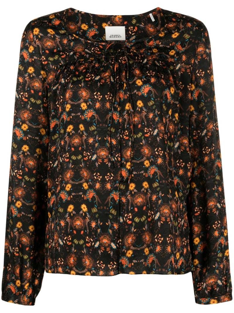 ISABEL MARANT floral-print round-neck blouse - Black von ISABEL MARANT