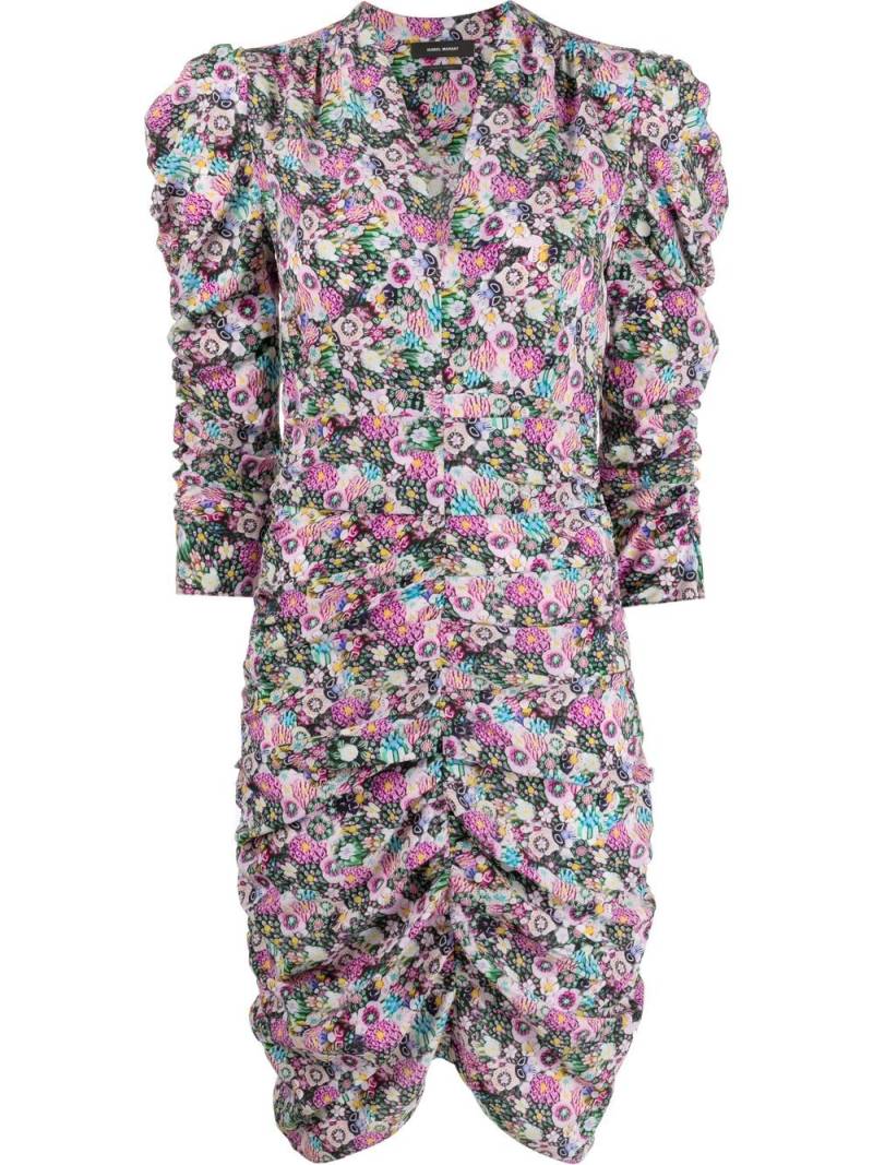 ISABEL MARANT floral ruched fitted dress - Pink von ISABEL MARANT